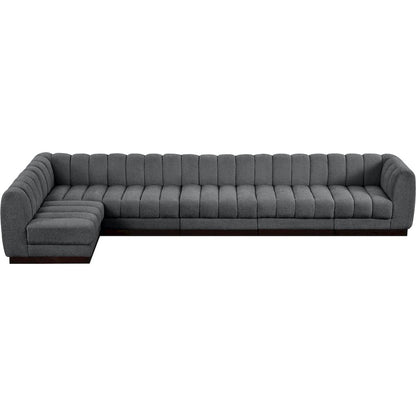 Quinn Grey Chenille Fabric Modular Sectional