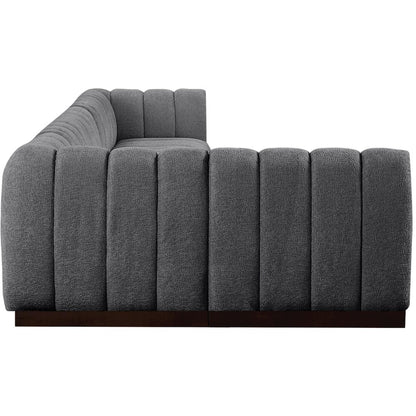 Quinn Grey Chenille Fabric Modular Sectional