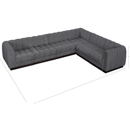 Quinn Grey Chenille Fabric Modular Sectional