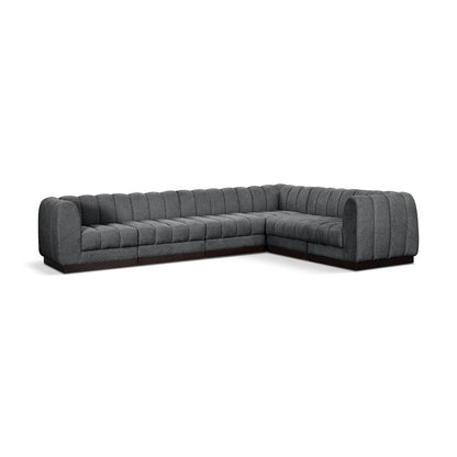Quinn Grey Chenille Fabric Modular Sectional