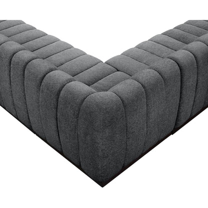 Quinn Grey Chenille Fabric Modular Sectional