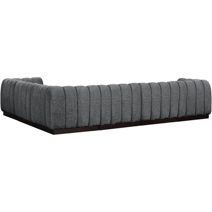Quinn Grey Chenille Fabric Modular Sectional