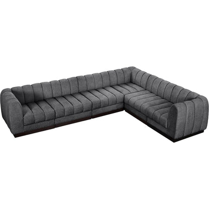 Quinn Grey Chenille Fabric Modular Sectional