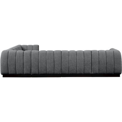 Quinn Grey Chenille Fabric Modular Sectional