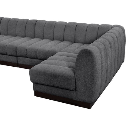 Quinn Grey Chenille Fabric Modular Sectional