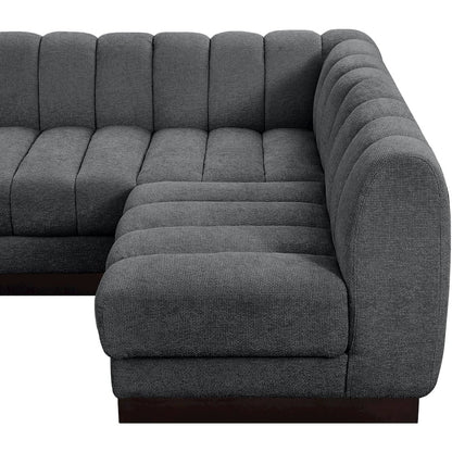 Quinn Grey Chenille Fabric Modular Sectional