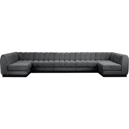 Quinn Grey Chenille Fabric Modular Sectional