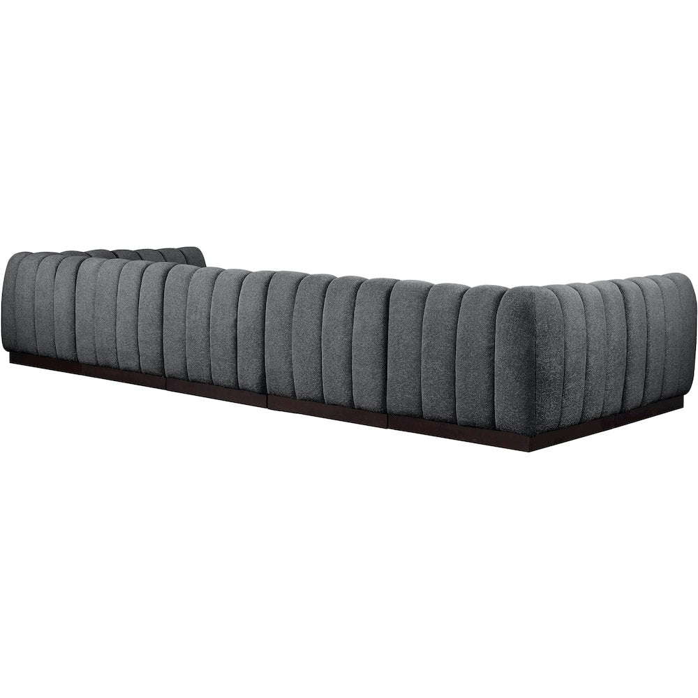 Quinn Grey Chenille Fabric Modular Sectional