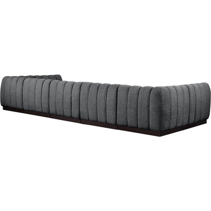 Quinn Grey Chenille Fabric Modular Sectional