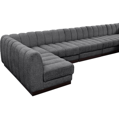 Quinn Grey Chenille Fabric Modular Sectional