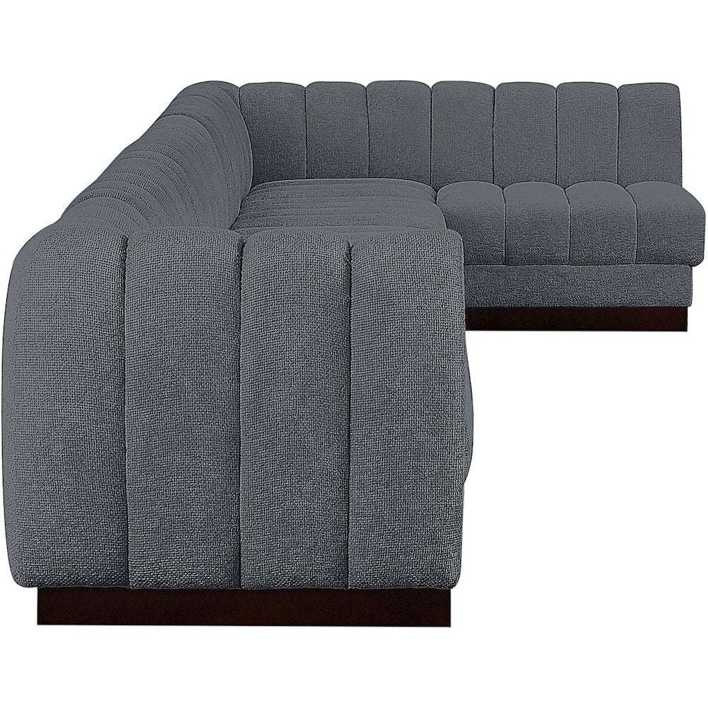Quinn Grey Chenille Fabric Modular Sectional