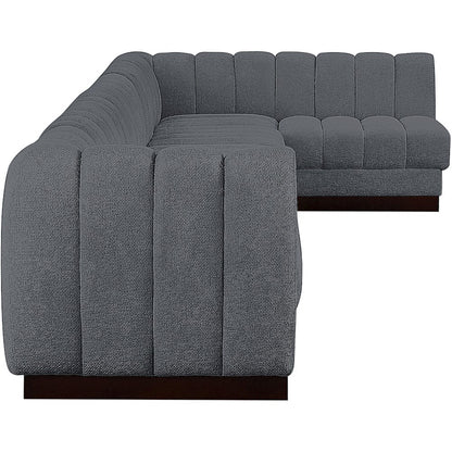 Quinn Grey Chenille Fabric Modular Sectional