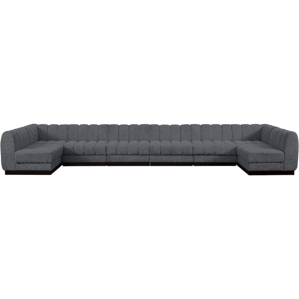 Quinn Grey Chenille Fabric Modular Sectional