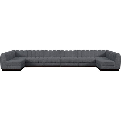 Quinn Grey Chenille Fabric Modular Sectional