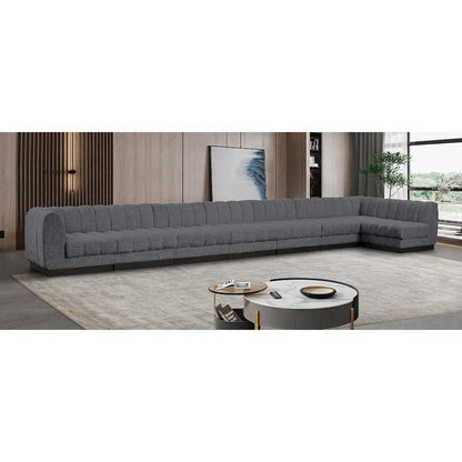 Quinn Grey Chenille Fabric Modular Sectional