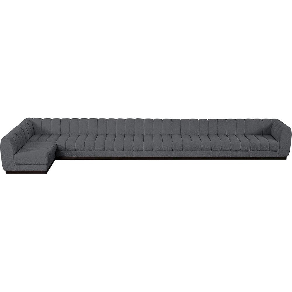 Quinn Grey Chenille Fabric Modular Sectional