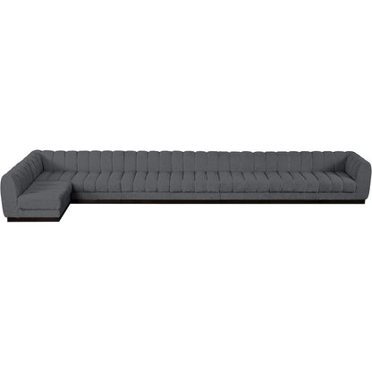 Quinn Grey Chenille Fabric Modular Sectional