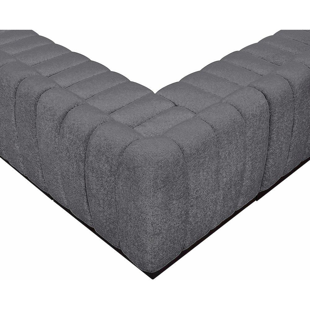 Quinn Grey Chenille Fabric Modular Sectional