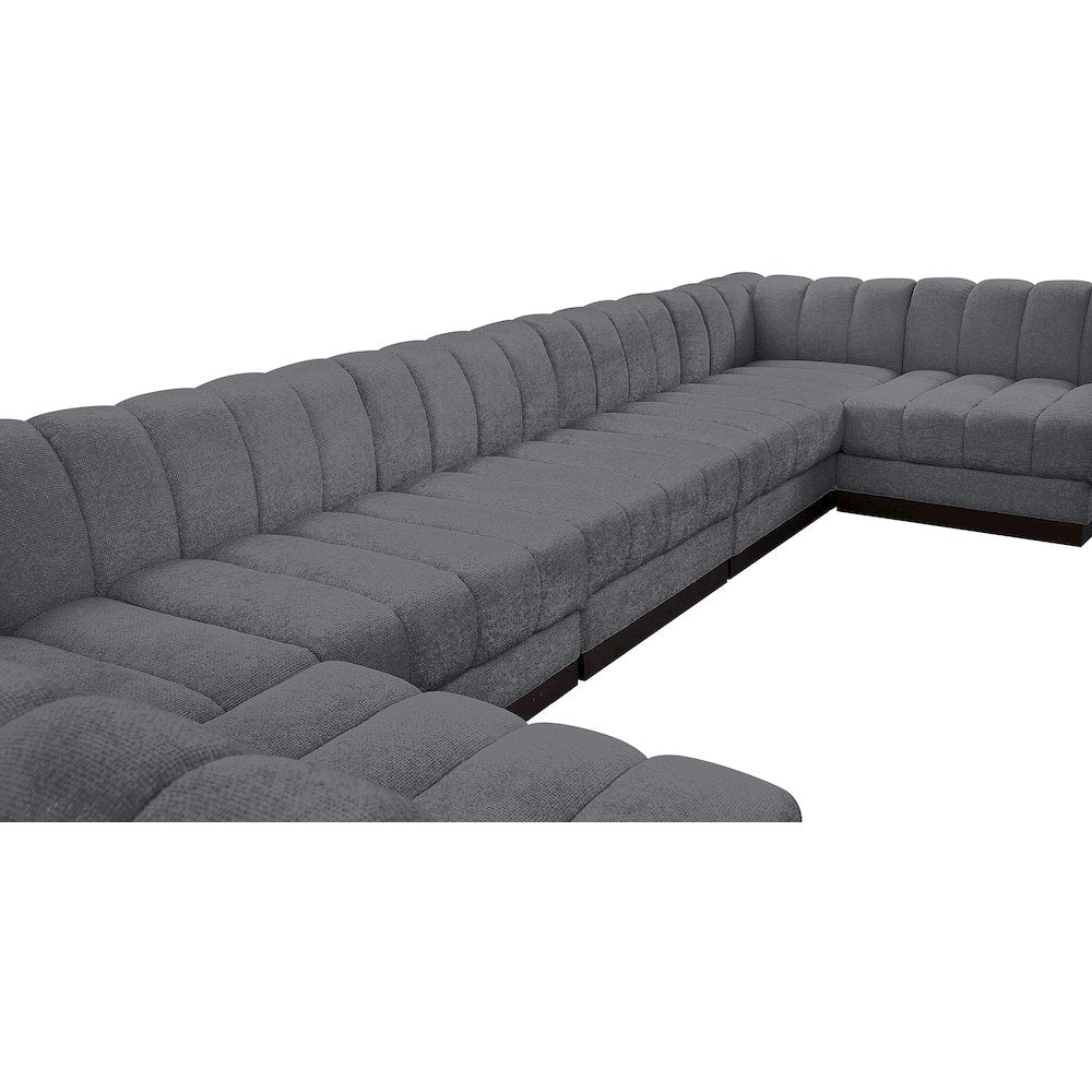 Quinn Grey Chenille Fabric Modular Sectional