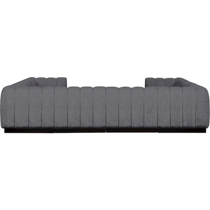 Quinn Grey Chenille Fabric Modular Sectional