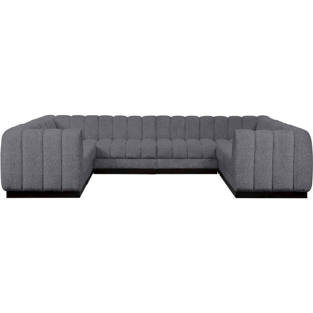 Quinn Grey Chenille Fabric Modular Sectional