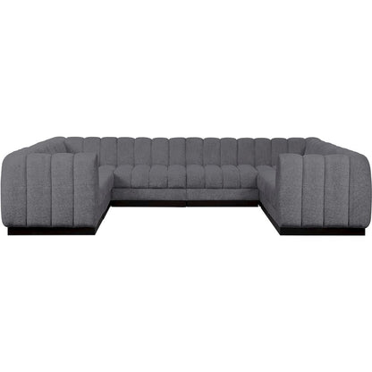 Quinn Grey Chenille Fabric Modular Sectional