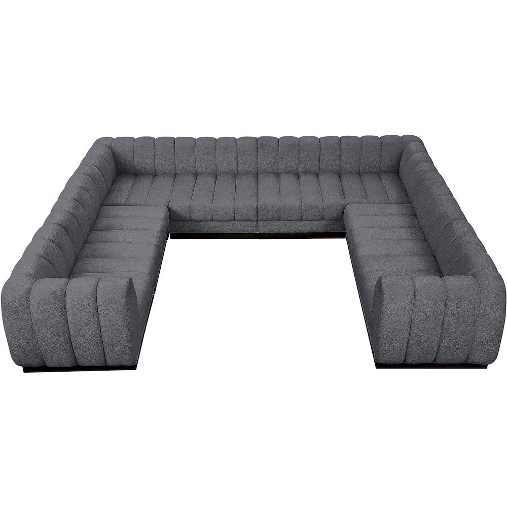 Quinn Grey Chenille Fabric Modular Sectional