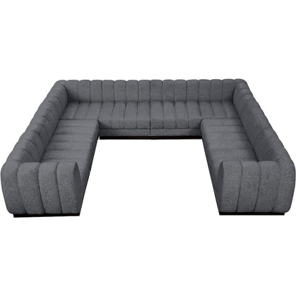 Quinn Grey Chenille Fabric Modular Sectional