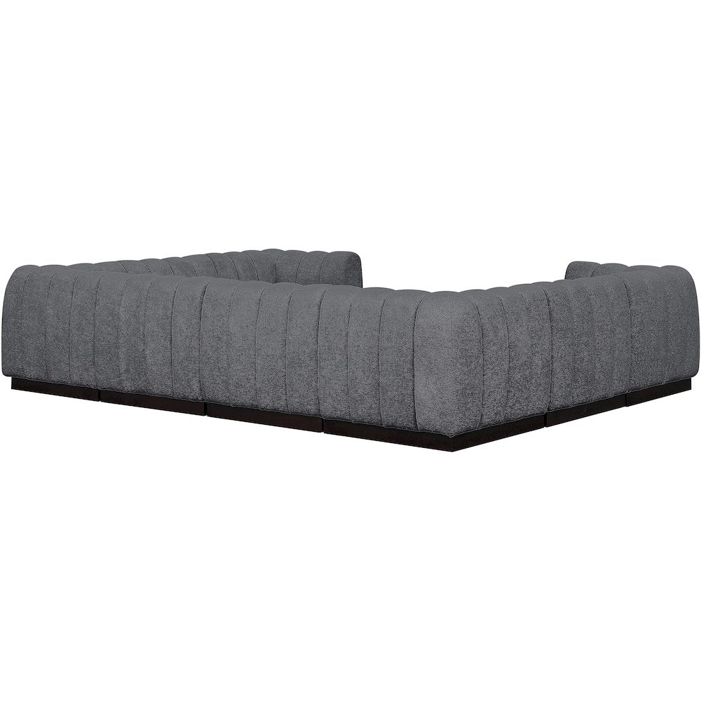 Quinn Grey Chenille Fabric Modular Sectional