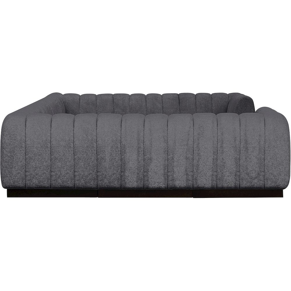 Quinn Grey Chenille Fabric Modular Sectional