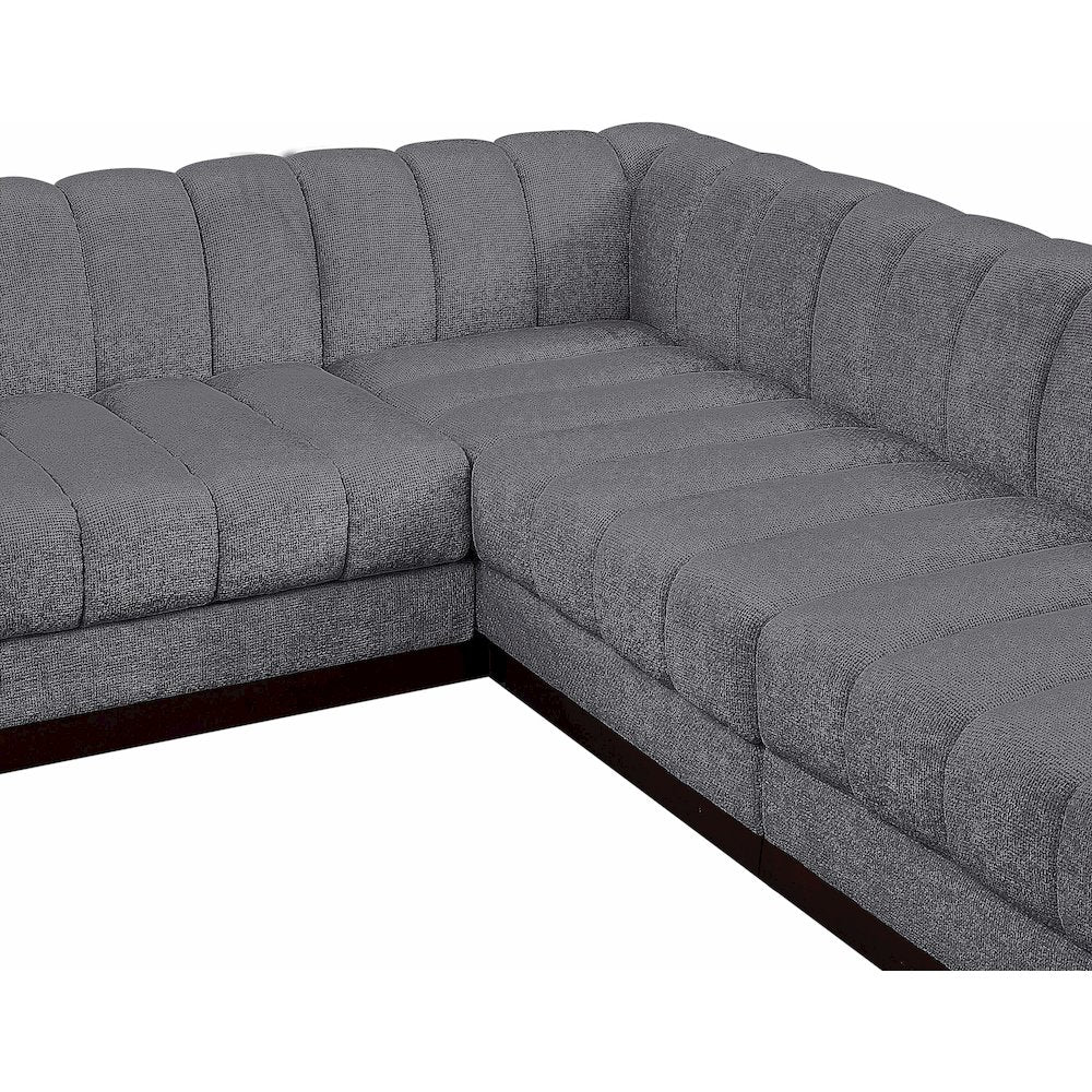 Quinn Grey Chenille Fabric Modular Sectional