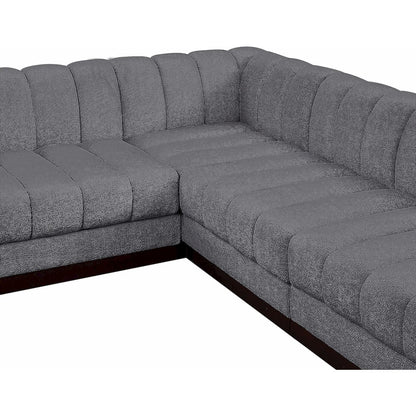 Quinn Grey Chenille Fabric Modular Sectional