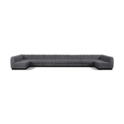 Quinn Grey Chenille Fabric Modular Sectional
