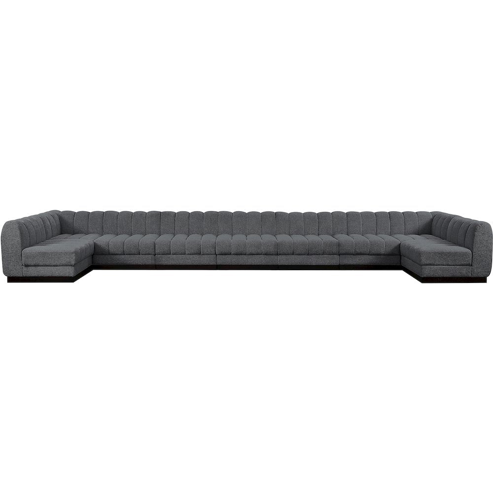 Quinn Grey Chenille Fabric Modular Sectional