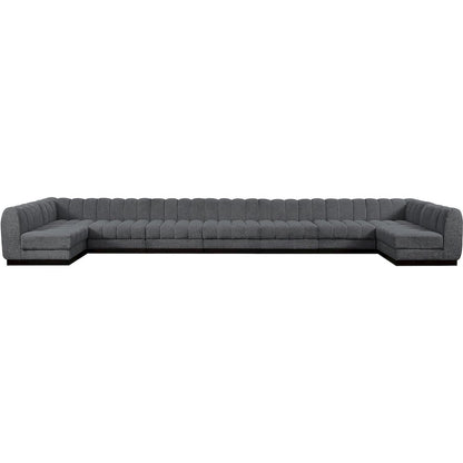 Quinn Grey Chenille Fabric Modular Sectional