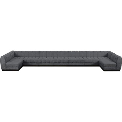 Quinn Grey Chenille Fabric Modular Sectional