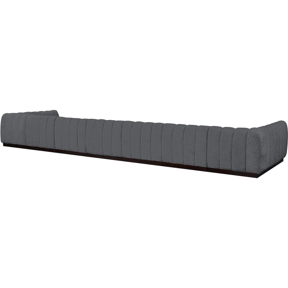 Quinn Grey Chenille Fabric Modular Sectional