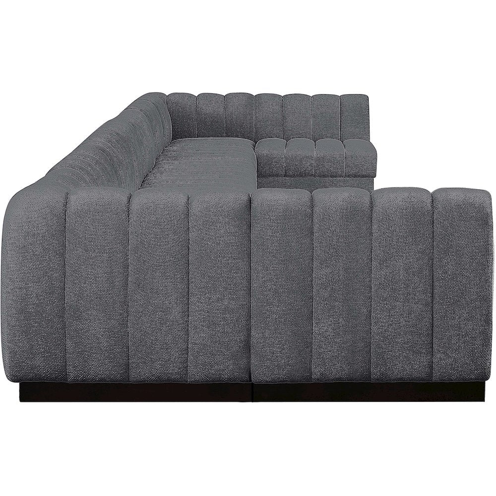 Quinn Grey Chenille Fabric Modular Sectional