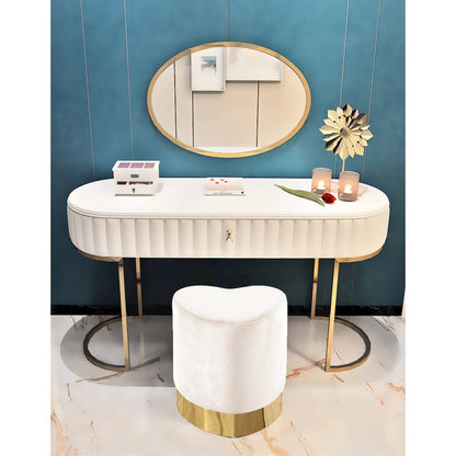 Heart Cream Velvet Ottoman/Stool