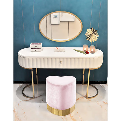 Heart Pink Velvet Ottoman/Stool