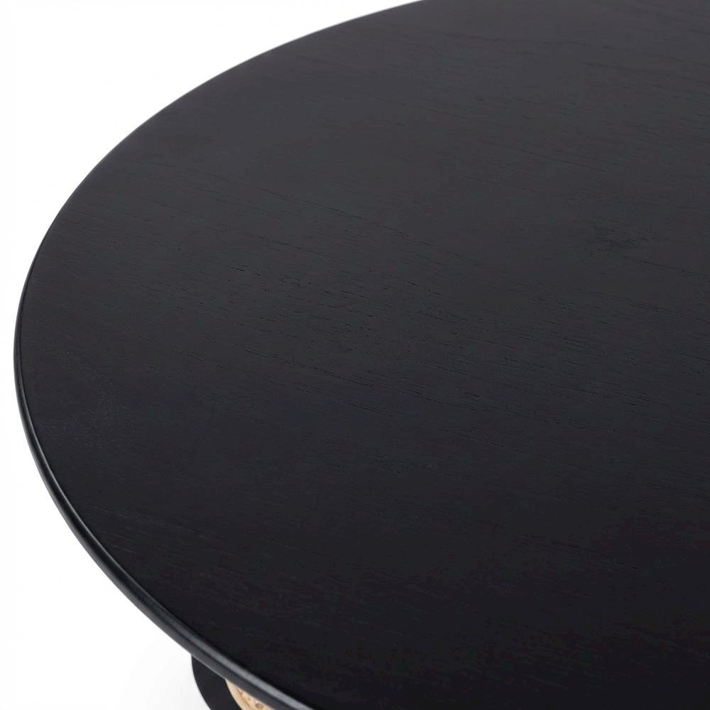 Mid-Century Modern Black Coffee Table with Sleek Finish and Durable Build