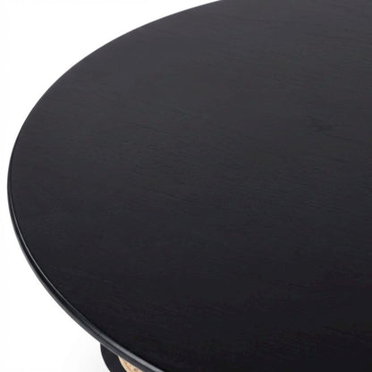 Mid-Century Modern Black Coffee Table with Sleek Finish and Durable Build