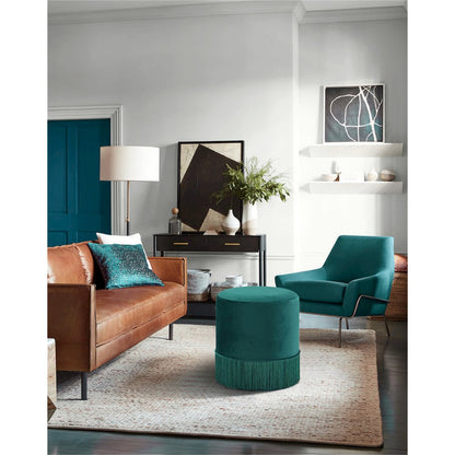 Teddy Green Velvet Ottoman/Stool