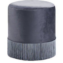 Teddy Grey Velvet Ottoman/Stool