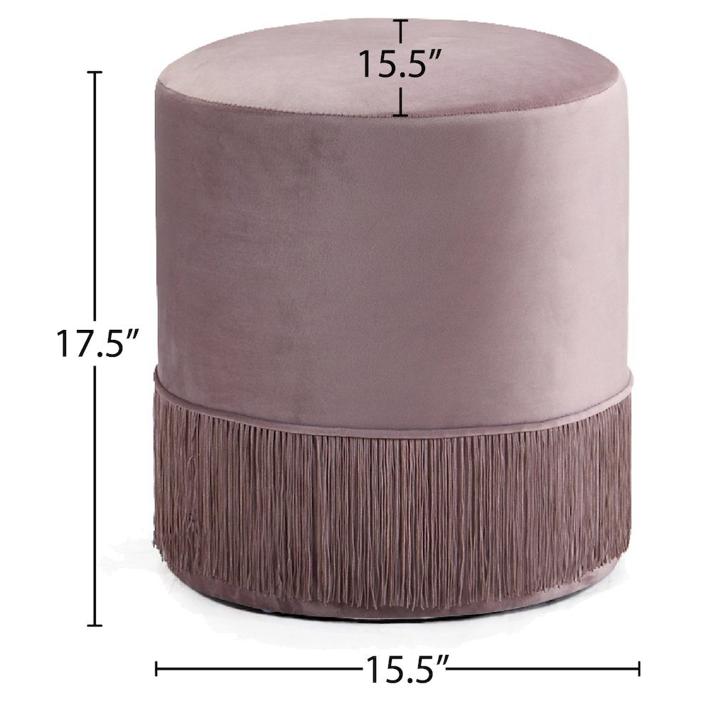 Teddy Pink Velvet Ottoman/Stool