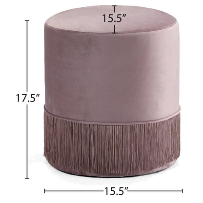 Teddy Pink Velvet Ottoman/Stool
