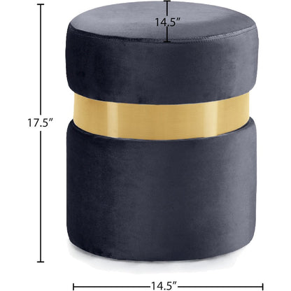 Hailey Grey Velvet Ottoman/Stool
