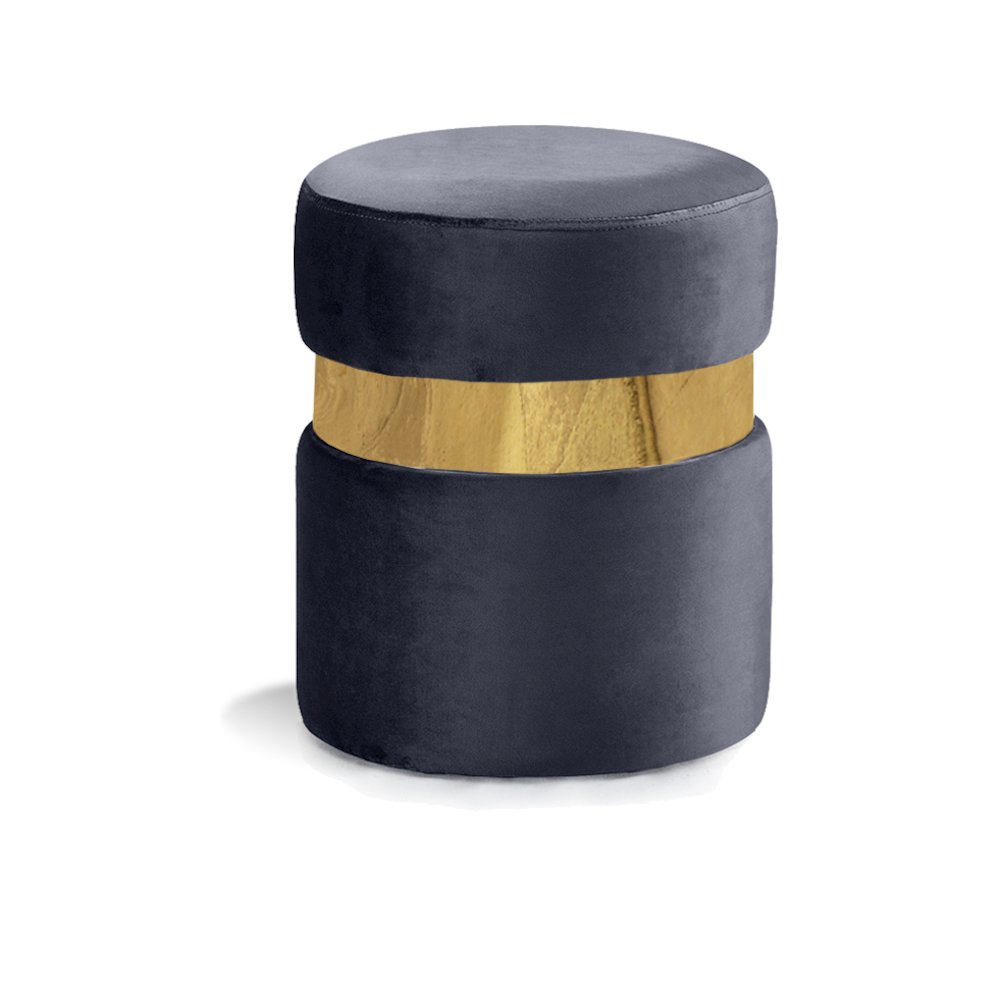 Hailey Grey Velvet Ottoman/Stool