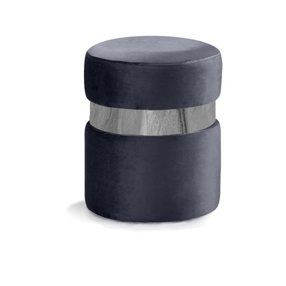 Hailey Grey Velvet Ottoman/Stool