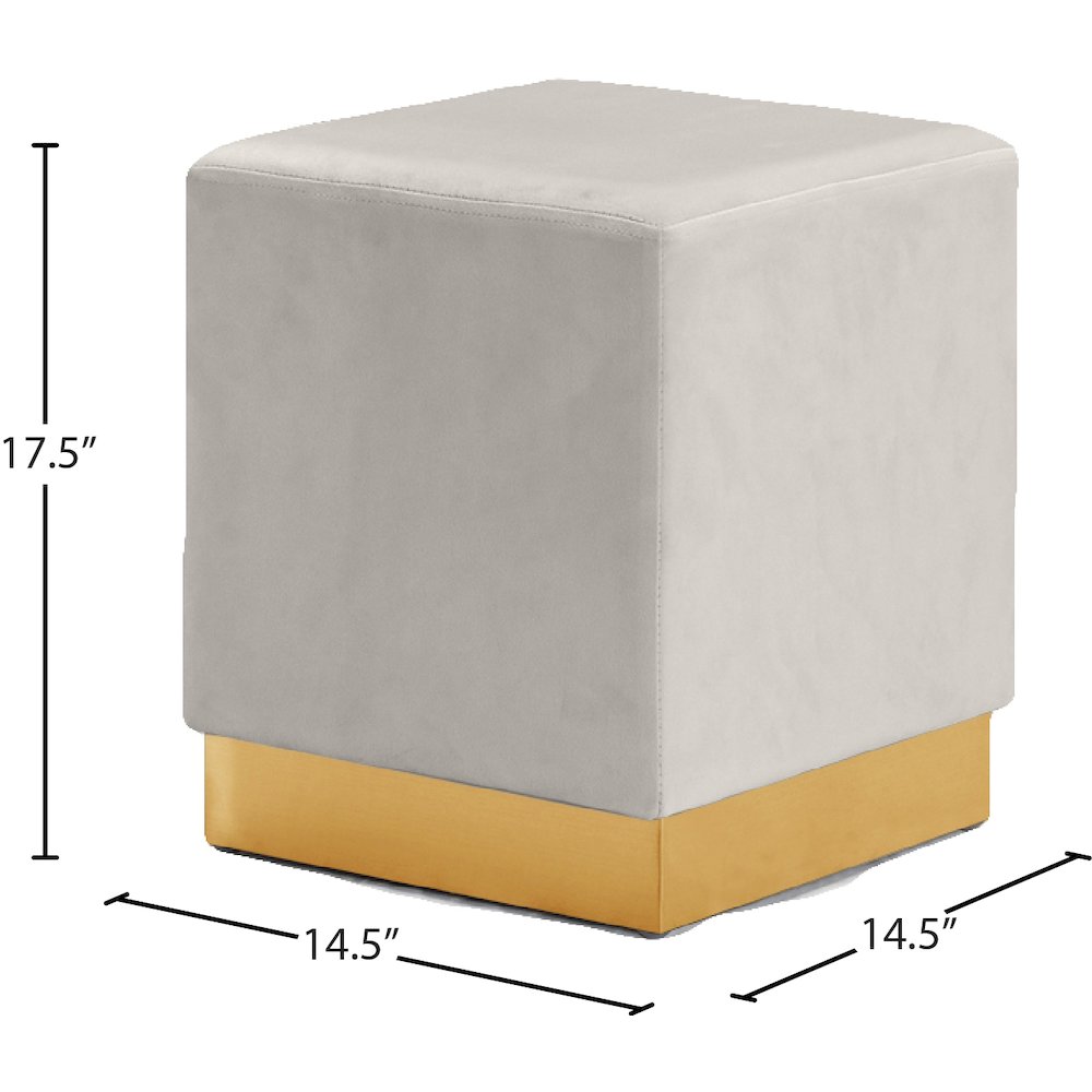 Jax Cream Velvet Ottoman/Stool